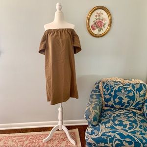 H&M Olive Green Off the Shoulder Dress